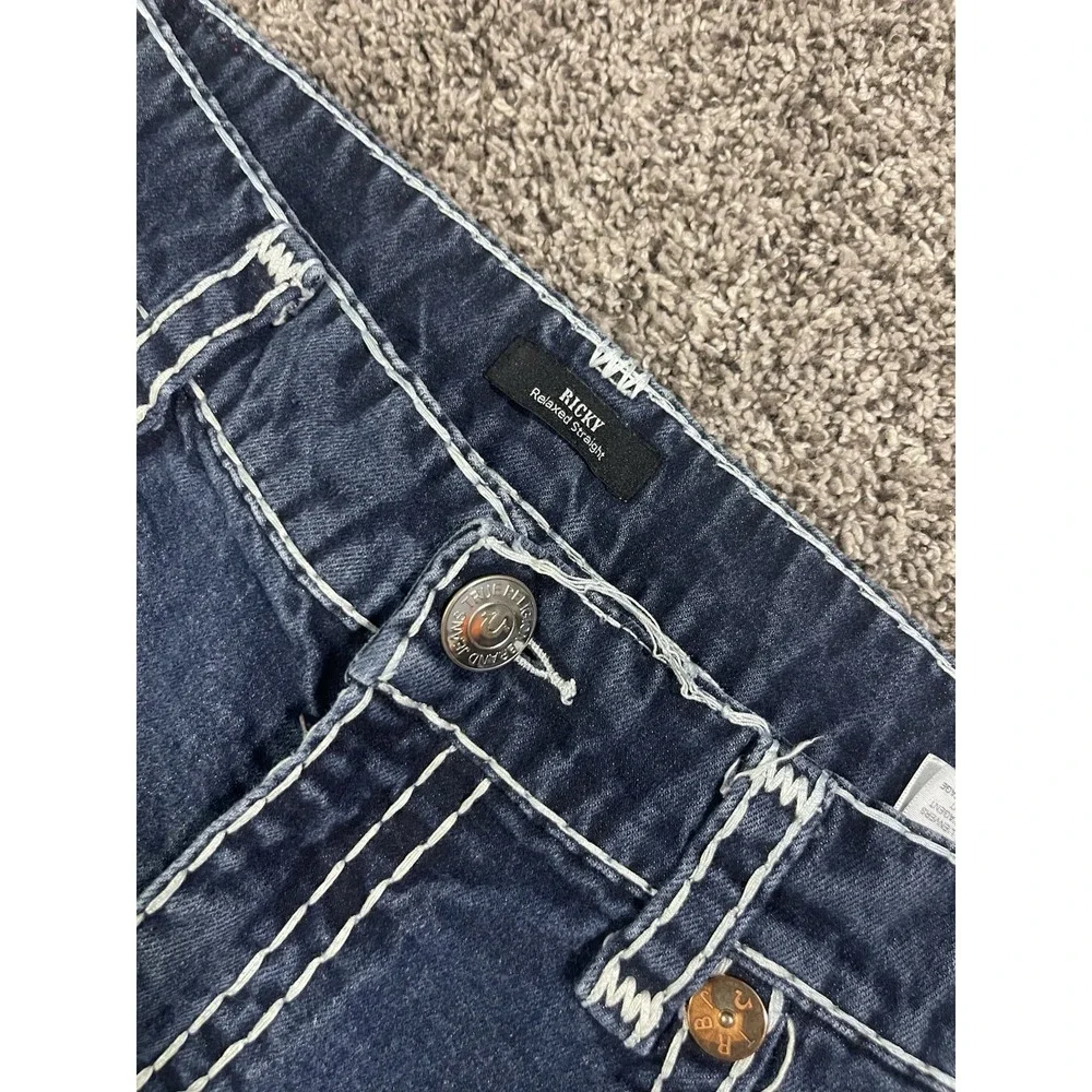 TRUE RELIGION RICKY SUPER T STITCH STRAIGHT JEAN SIZE 40x32